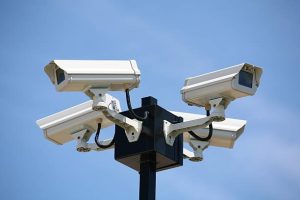 2022_6$largeimg_571092489 four surveillance cameras mounted on the pole to oversee construction sitesee also: